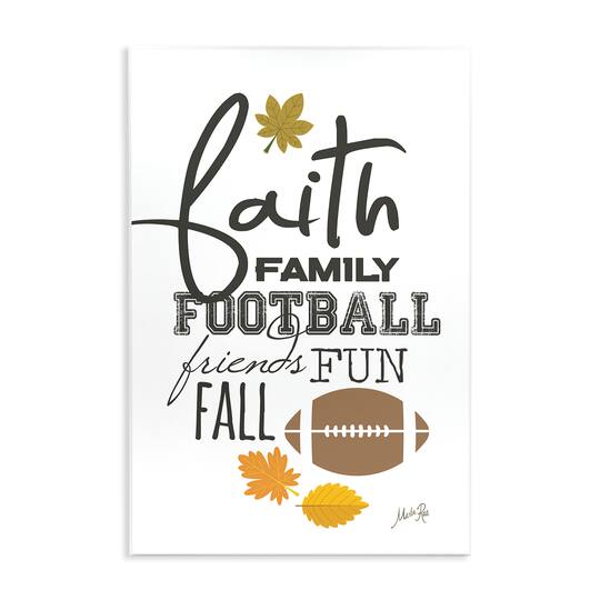 Stupell Industries Faith Family Football Wall Plaque Art
